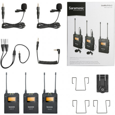 Микрофон Saramonic UWMIC9 TX9+TX9+RX9 Kit 2 Петличная радиосистема двухканальная ( приёмник + 2 передатчика)