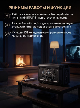 Портативная электростанция на аккумуляторах Souop S2 2500 Вт 2048 Вт*ч ( TopON TOP-X2500 )