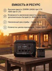 Портативная электростанция на аккумуляторах Souop S2 2500 Вт 2048 Вт*ч ( TopON TOP-X2500 )