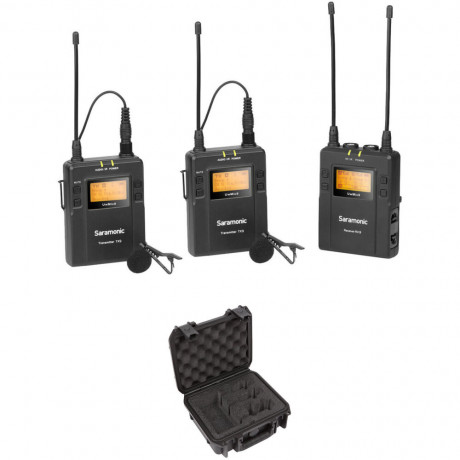Микрофон Saramonic UWMIC9 TX9+TX9+RX9 Kit 2 Петличная радиосистема двухканальная ( приёмник + 2 передатчика) + Кейс