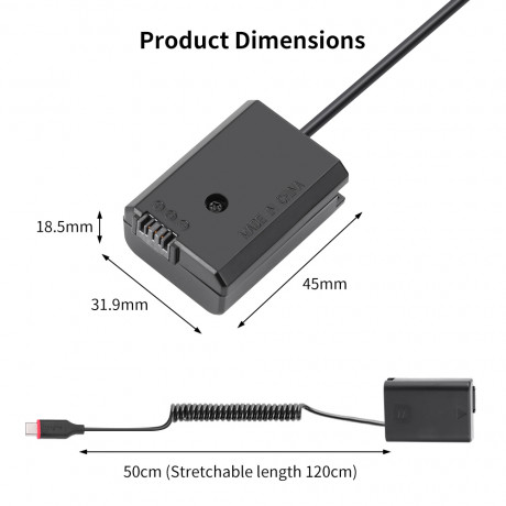 Обманка аккумулятора KingMa NP-FW50 USB-C для Sony A7 A7R2 A7M2 A6300 A6600